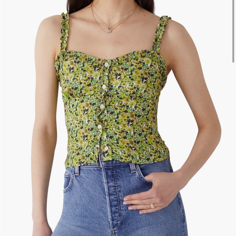 Favorite Daughter Floral Green Women's Top